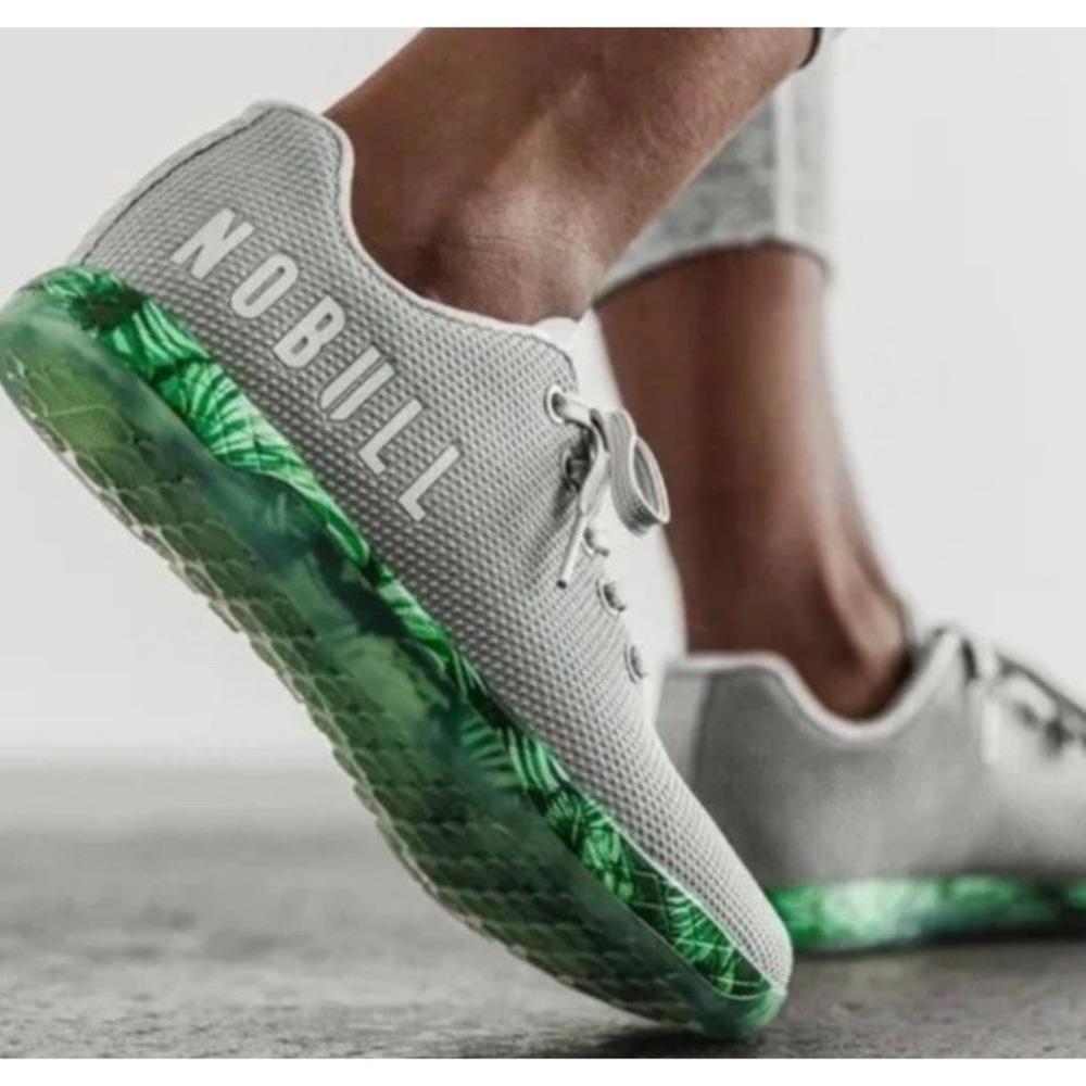 Nobull‎ Project Artic Palm Trainer Gray Green Athletic Gym Shoe M:6 W:7.5